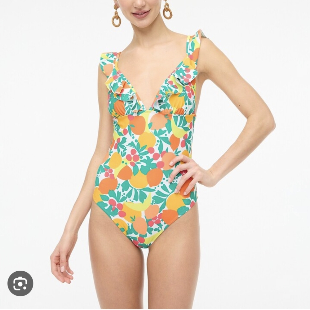 J. Crew floral fruity XXL one-piece